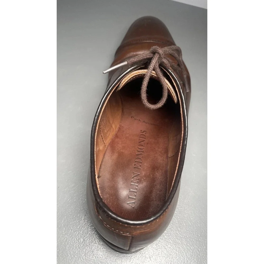 Allen Edmonds Park Avenue Dress Shoes Men's Brown Cap-Toe Oxfords Size 9 D